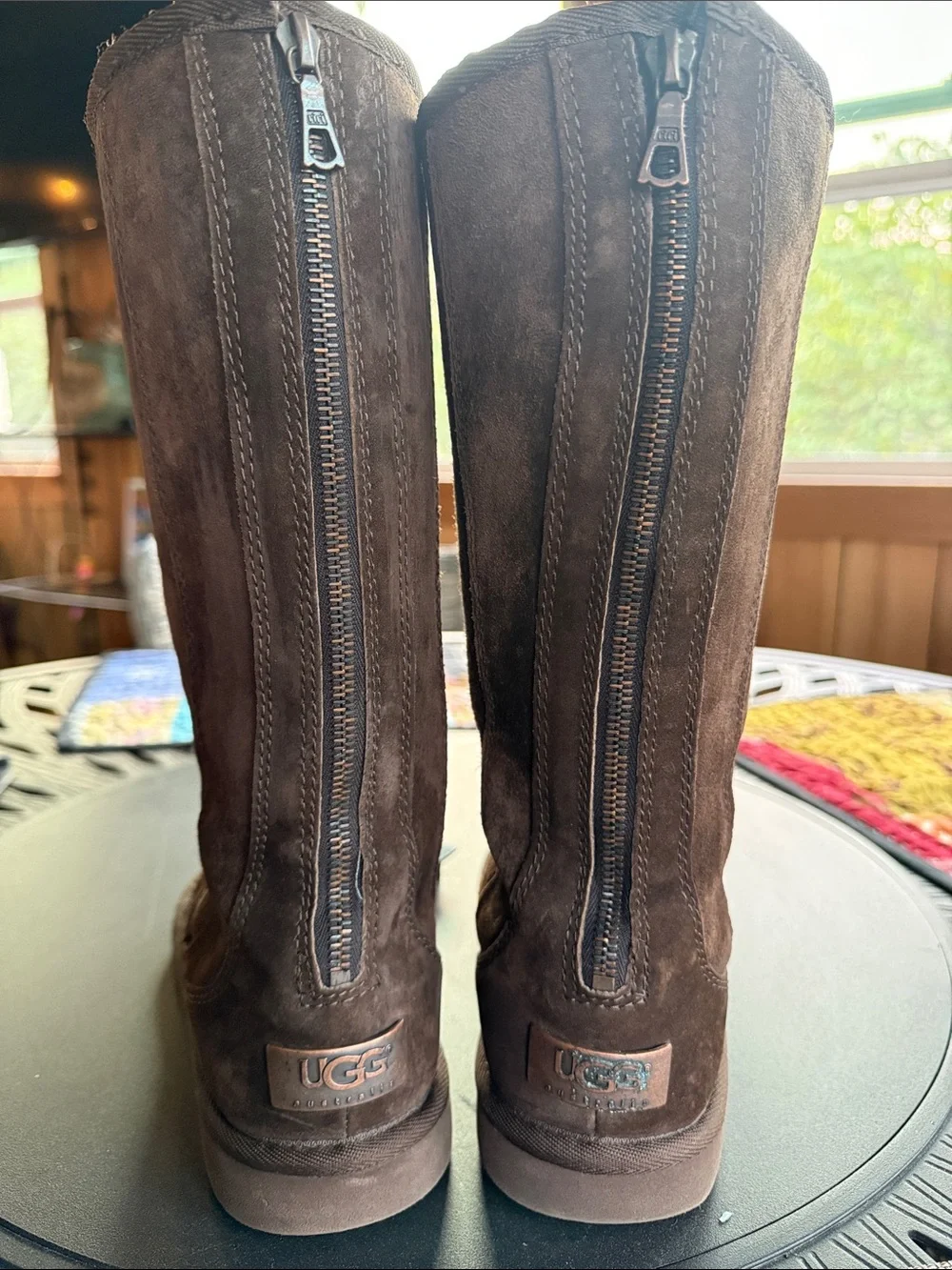 UGG Women’s Knightsbridge tall back zipper shearling Boots sheepskin lining
